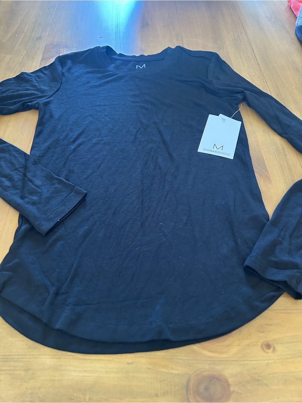 NWT Magaschoni Black Long Sleeve Crewneck Shirt